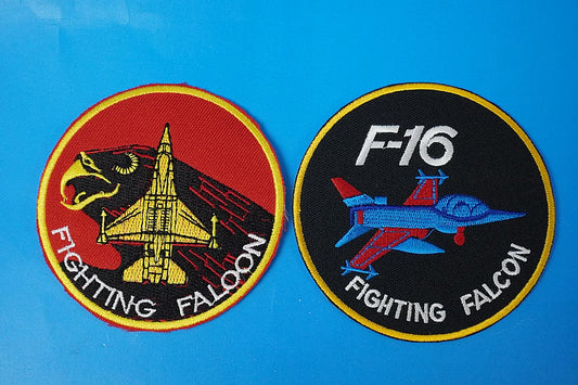 Patch USAF F-16 Fighting Falcon 2-Piece Set (2 types) without hook and loop