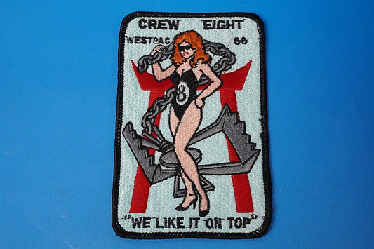 Patch USN U.S. Navy WESTPAC 88 CREW EIGHT WE LIKE IT ON TOP Square Type No Velcro