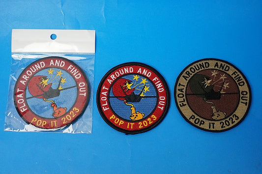 Patch USAF 23rd Bombardment Squadron FLOAT AROUND AND FIND OUT POP IT 2023 High Visibility & Low Visibility 3-Piece Set with Velcro