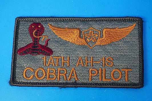 Patch JGSDF Ground Self-Defense Force 1ATH 1st Anti-Tank AH-1S Cobra Pilot Square with Velcro