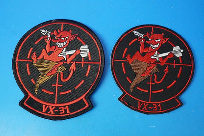 Patch USN U.S. Navy VX-31/31st Aviation Test Evaluation Dust Devils Top Gun Maverick Set of 2 Large and Small No Velcro