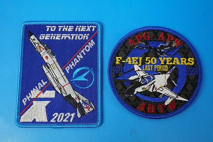 Patch JASDF Air Self-Defense Force F-4EJ 50 Years Last Period Final Phantom ADTW Flight Development Experiment Group Gifu Base Square 2-Piece Set with Velcro