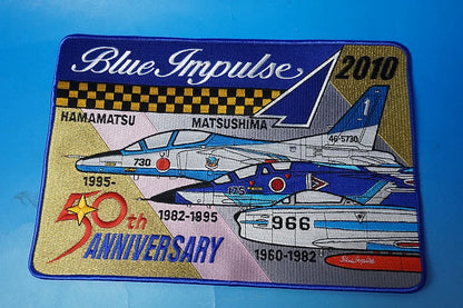 Patch JASDF Air Self-Defense Force Blue Impulse 50th Anniversary Square Pig Patch (No Velcro)
