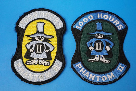 Patch JASDF (Japan Air Self-Defense Force) F-4EJ Phantom II 1000 Flight Hours Spook High-Visibility & Low-Visibility 2-Piece Set (with and without Velcro)