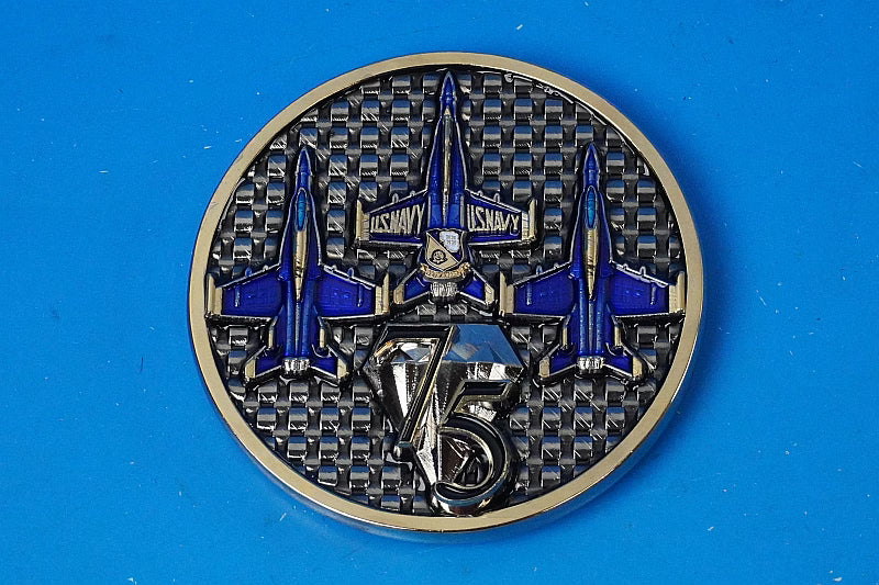 Challenge Coin US Navy Blue Angels F-18 75th Anniversary Coin
