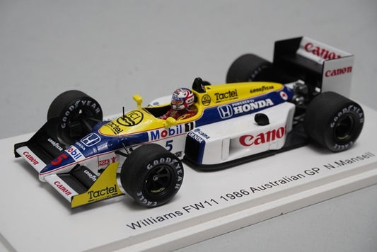 1:43 SPARK FS08 Williams FW11 Australia GP Nigel Mansell 1986 #5 Racing On