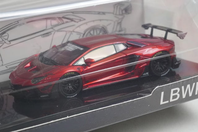 LBWK 1:64 LB-WORKS Aventador Red with figure