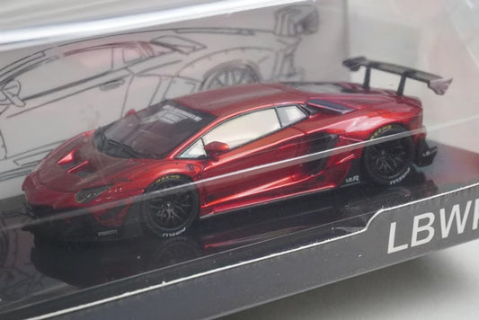 LBWK 1:64 LB-WORKS Aventador Red with figure