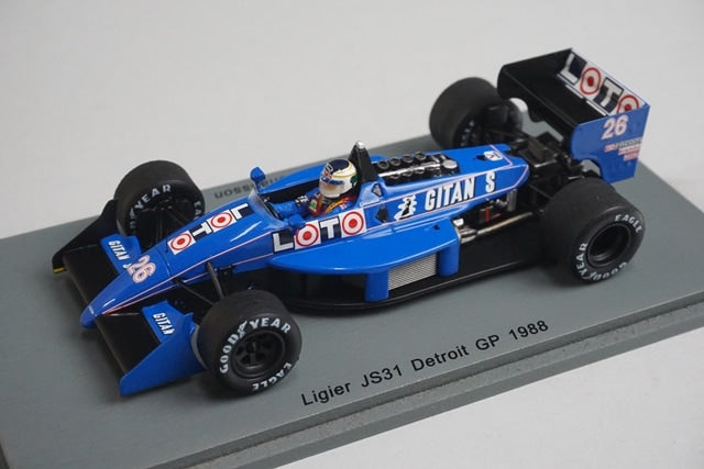 1:43 Spark S3969 Ligier JS31 Detroit GP 1988 #26 S.Johansson