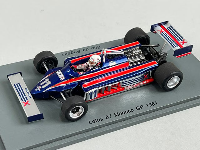1:43 Spark S5350 Lotus 87 Monaco GP 1981 #11 E. de Angelis model car