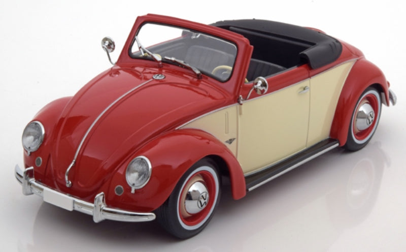 KKDC180111 KK scale 1:18 VW Volks Wagen Beetle Cabrio Hebmueller 1949 Red/Creme