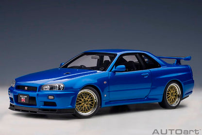 77409 AUTOart 1:18 Nissan Skyline GT-R R34 V Spec II "BBS LM Wheel Version" Bayside Blue