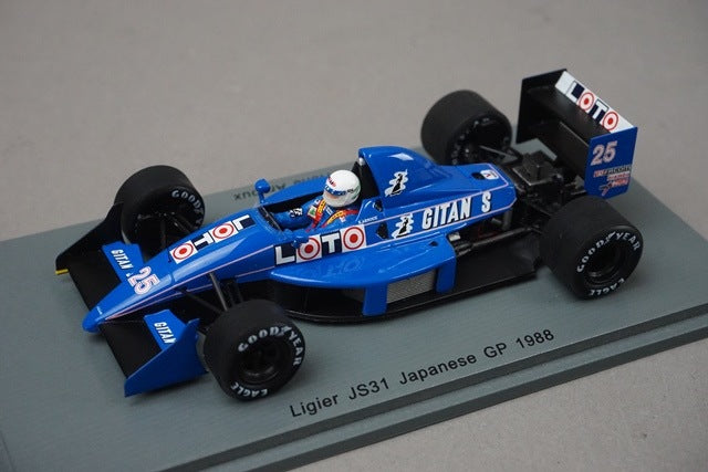 1:43 SPARK S3968 Ligier JS31 #25 Japan GP 1988 R.Arnoux