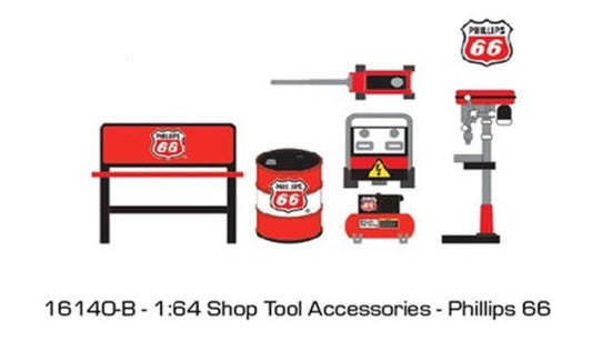 16140-B GreenLight 1:64 Auto Body Shop-Shop Tool Accessories Series 5-Phillips 66