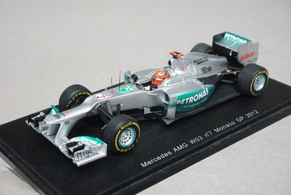 1:43 SPARK S3042 Mercedes AMG W03 #7 Monaco GP 2012 Michael Schumacher