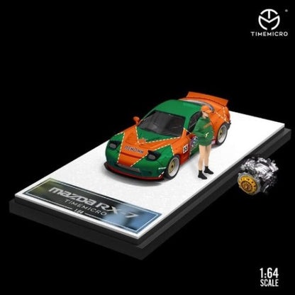 TM Time Micro 1:64 Mazda RX-7 Renown with engine & figures