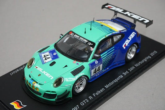 1:43 SPARK SG186 Porsche 997 GT3 R FALKEN Nurburgring 24h 2015 #44