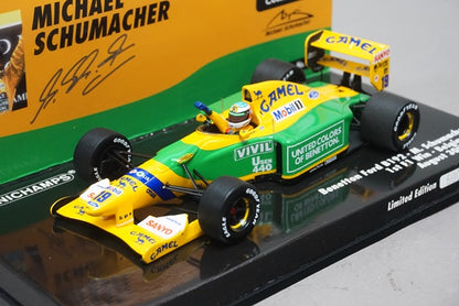 1:43 MINICHAMPS 517924318 Benetton Ford B192 Belgian GP F1 first win race M.Schumacher 1992 #19 CAMEL