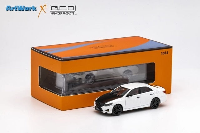 KS026-147 ArtWork x GCD Gaincorp Products 1:64 Toyota Mark X Sport 350S (GRX133) Modellista White w/Bonnet Black wheels