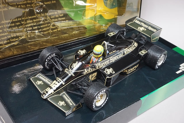 1:18 MINICHAMPS 540851892 Lotus Renault 97T Portuguese GP Winner A. Senna 1985 #12 JPS