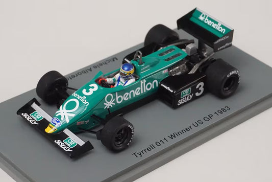 1:43 SPARK S7286 Tyrrell 011 American GP Winner 1983 #3 Michele Alboreto