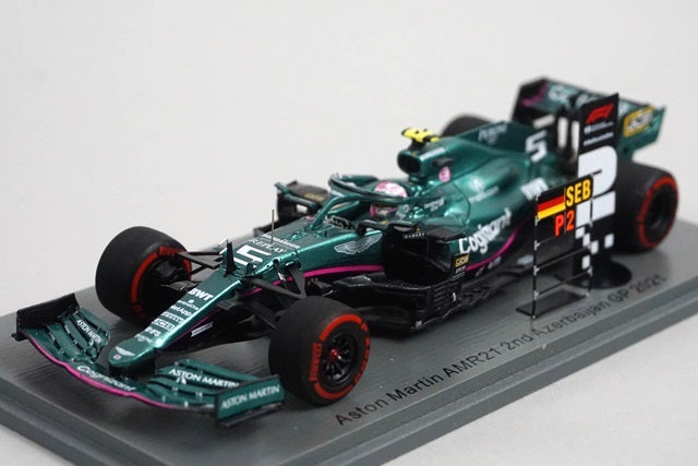 1:43 SPARK S7680 Aston Martin AMR21 2nd Azerbaijan GP S.Vettel 2021 #5