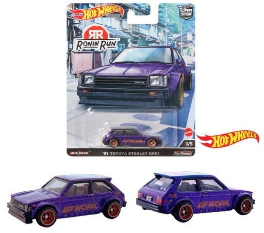 HCK11 Hot Wheels Toyota Car Culture Ronin Run - '81 Toyota Starlet KP61 1carton / 10pieces