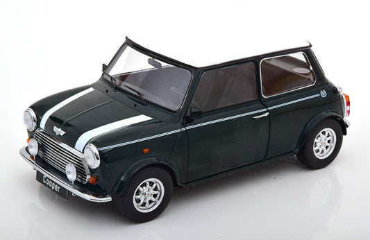 KKDC120051L KK scale 1:12 Mini Cooper 1990 Dark Green White LHD model car