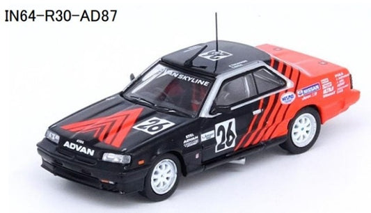 IN64-R30-AD87 INNO MODELS 1:64 Nissan Skyline 2000 Turbo RS-X (DR30) #26 "ADVAN" JTCC 1987