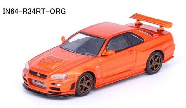 IN64-R34RT-ORG INNO MODELS 1:64 Nissan Skyline GT-R (R34) R-Tune Orange Metallic