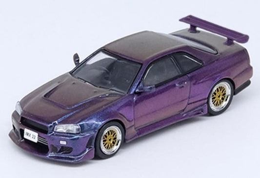 [ Back-order ]  INNO Models IN64-R34GTT-IMX22 1:64 Skyline R34 GTT Magic Purple 2022 model car