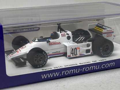 1:43 SPARK ROMU030 Spirit 201C Honda British GP 1983 S.Johansson Honda F1 Return Race