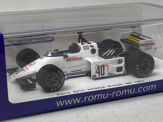 1:43 SPARK ROMU030 Spirit 201C Honda British GP 1983 S.Johansson Honda F1 Return Race