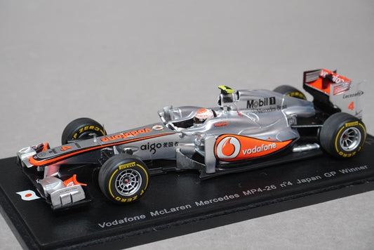 1:43 SPARK SJ007 Vodafone McLaren Mercedes MP4-26 Japan GP Winner J.Button #4