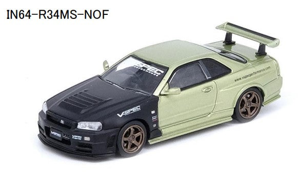 IN64-R34MS-NOF INNO MODELS 1:64 Nissan Skyline GT-R (R34) M-SPEC NUR Tuned by NISMO Omori Factory