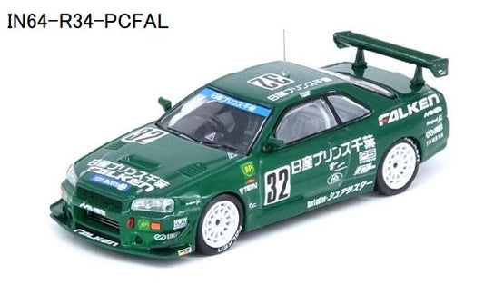 IN64-R34-PCFAL INNO MODELS 1:64 Nissan Skyline GT-R (R34) #32 "PRINCE CHIBA FALKEN" Super Taikyu 1999 Class 1 Winner