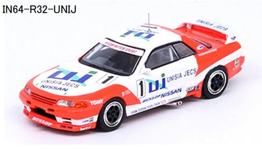 IN64-R32-UNIJ INNO MODELS 1:64 Nissan Skyline GT-R (R32) #1 "UNISIA JECS" JTC 1993