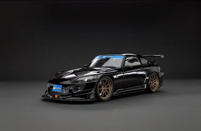 [ Pre-order ] 23A03-01B onemodel 1:18 Honda S2000 Spoon Street Cavon Bonnet Version (Black/Bronze Wheels)