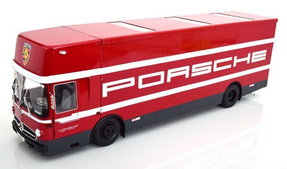 CMR149 CMR 1:18 Mercedes O317 Porsche Racetransporter Red/White