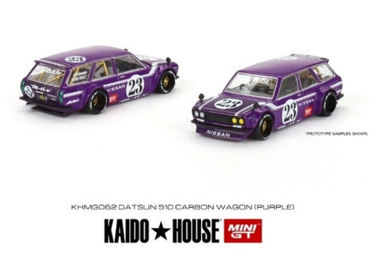 KHMG062 TSM MINI-GT 1:64 Nissan Datsun KAIDO 510 Wagon Carbon Fiber V1 RHD