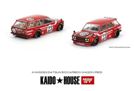 KHMG063 TSM MINI-GT 1:64 Nissan Datsun KAIDO 510 wagon carbon fiber V2 RHD