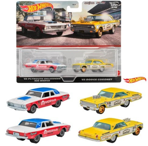 HKF56 Hot Wheels Premium 2pack Plymouth Belvedere 426 Wedge / '65 Dodge Coronet