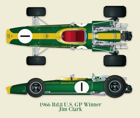 K316 Model Factory Hiro 1:20 Lotus Type43 966 Rd.7 Italy GP/Rd.8 U.S.A. GP J.Clark Fulldetail Kit