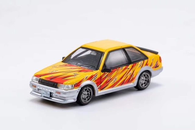 LL-009-29 DCT 1:64 Toyota Corolla Levin AE86 Yellow RHD