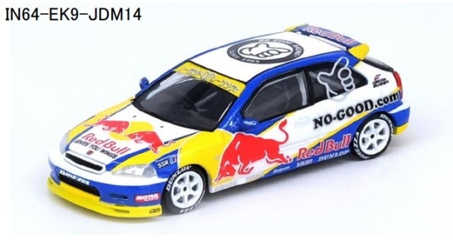 IN64-EK9-JDM14 INNO MODELS 1:64 Honda Civic Type-R (EK9) "No Good Racing" "Red Bull"