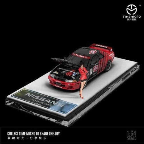 TM Time Micro 1:64 Nissan Skyline GT-R GTR R32 ADVAN #2 with figure