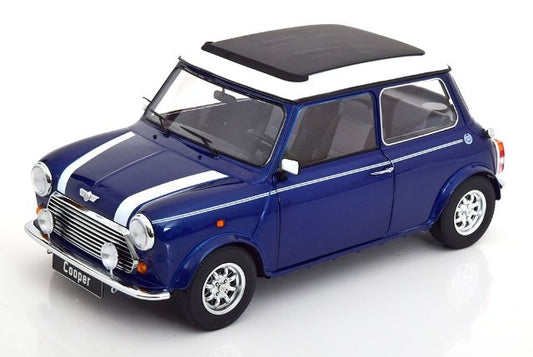 KKDC120073L KK scale 1:12 MINI COOPER Sunroof Blue Metallic/White LHD