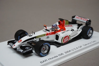 1:43 SPARK FS26 Honda BAR 006 US GP Takuma Sato 2004 #10 Racing On