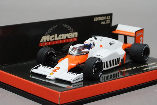 1:43 MINICHAMPS 530854302 McLaren MP4/2B TAG Turbo Shell A.Prost #2 White Orange