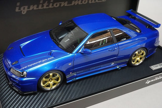 1:18 ignition model IG1472 Nissan TOP SECRET GT-R BNR34 Blue model car